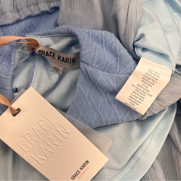 NWT GRACE KARIN Girls Long Sleeves Dress Crew Neck Tiered A Line Dresses Size 7Y - Picture 16 of 17